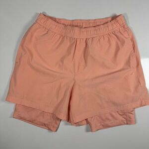 DSG Athletic Shorts 2-in-1 Running Workout Peach‎ Shorts with Liner